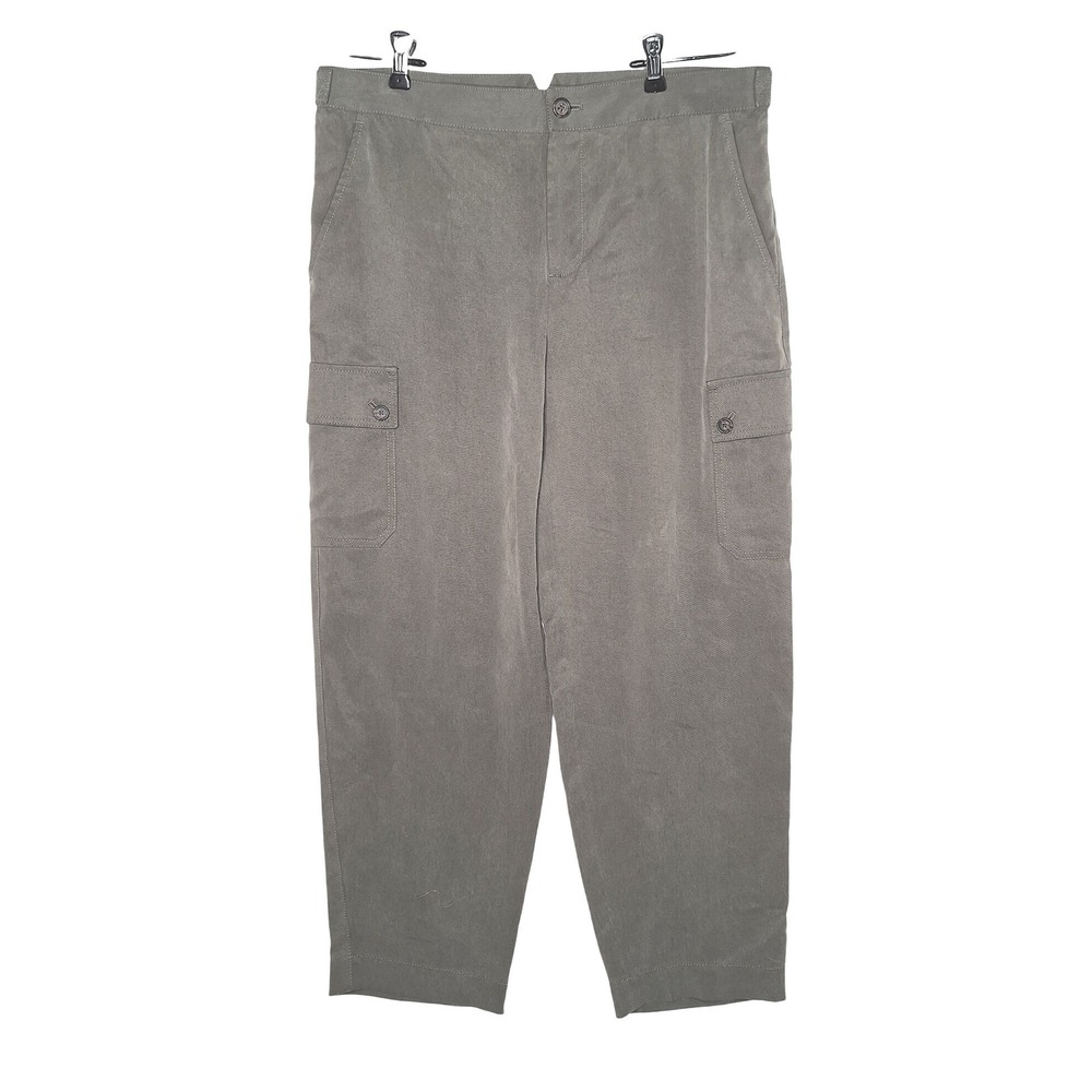 Banana Republic Women Olive Green Sueded Cargo Pants Size 8 High Rise Tapered